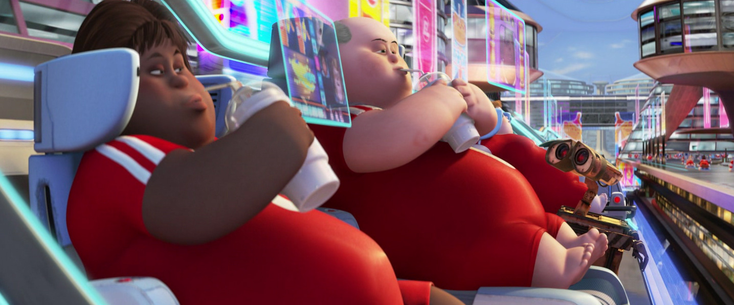 Animation characters - very fat people in chairs in film Wall-E