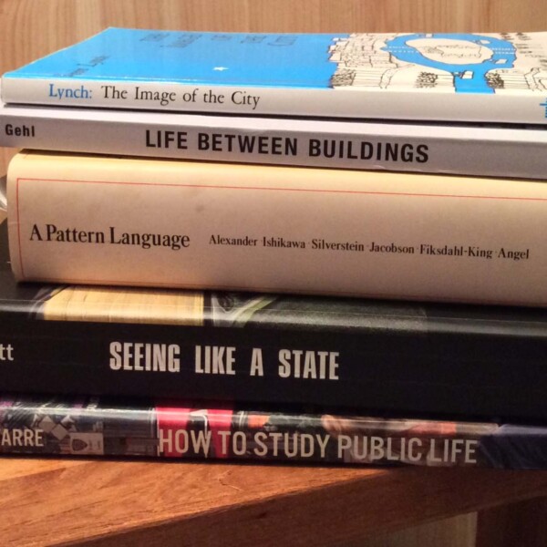 Pile of five books about studying public life.